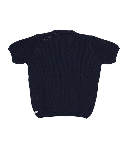 Arte' Blue Round-Neck Knitwear for men