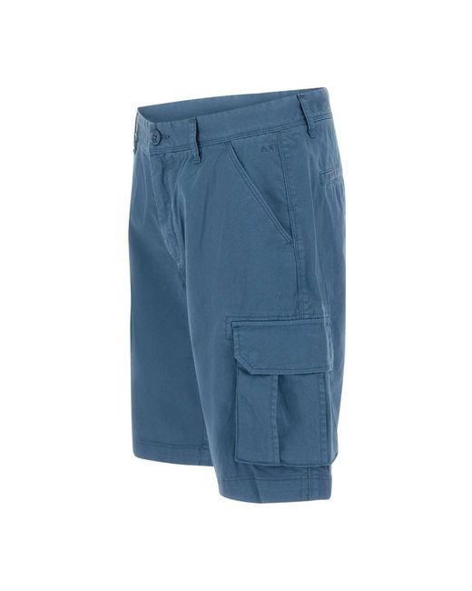 Sun 68 Blue Casual Shorts for men