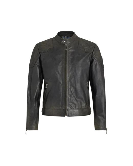 Belstaff Gray Leather Jackets for men
