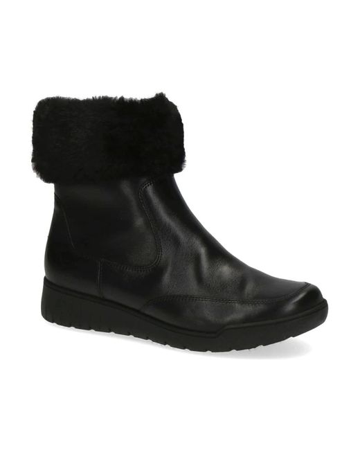 Caprice Black Ankle Boots