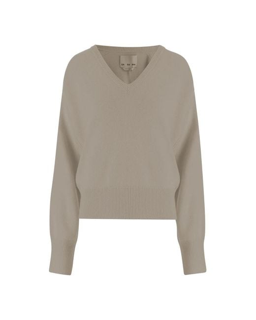 Sa Su Phi Gray V-Neck Knitwear