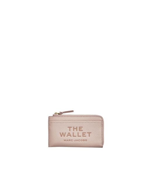 Marc Jacobs Accessoires ,Roze ,Leer Top Zip Multi Wallet in het Pink