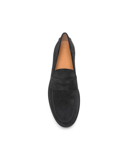 Tod's Black Suede Leather Loafers for men