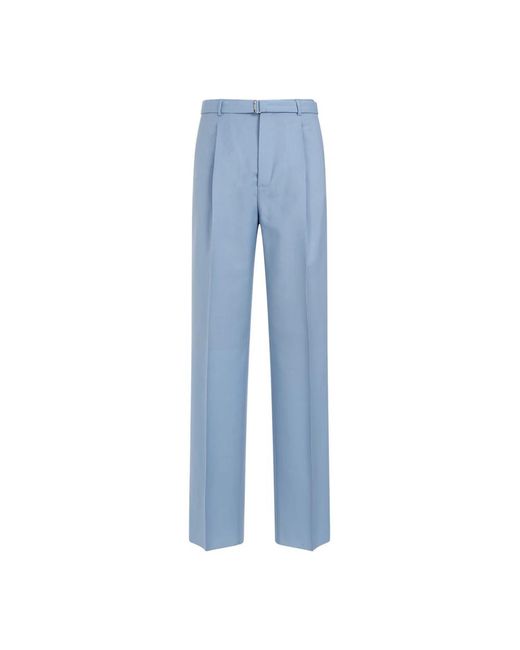 Lanvin Broeken ,Blauw ,Wol Blauwe Wijde Broek in het Blue voor heren