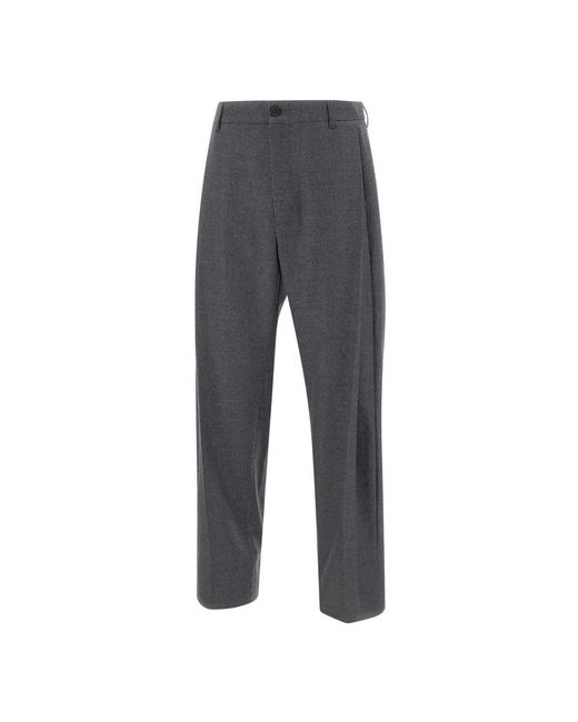 MM6 by Maison Margiela Gray Wide Trousers for men