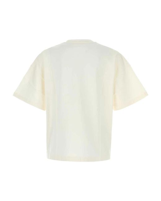 Jil Sander Tops ,Wit ,Katoen Cotton Crew-Neck T-Shirt in het White voor heren