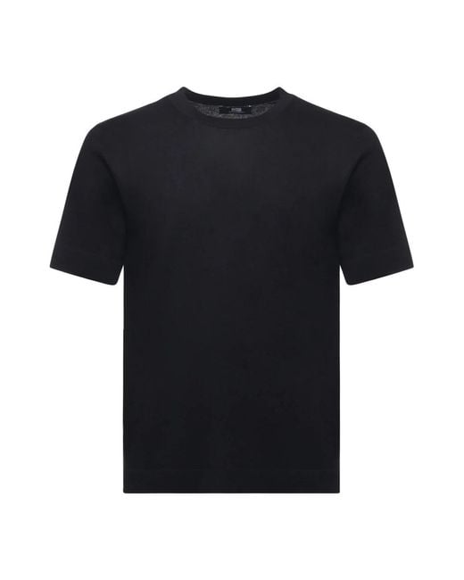 Alpha Studio Zijde En Kasjmier Zwarte T-Shirts En Polos in het Black voor heren