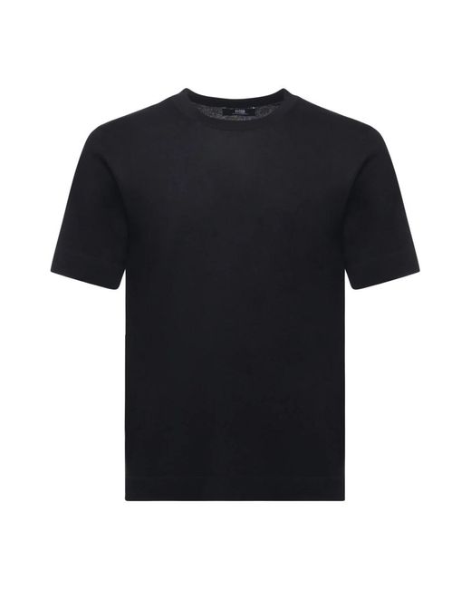 Alpha Studio Zijde En Kasjmier Zwarte T-Shirts En Polos in het Black voor heren