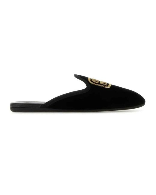 Miu Miu Black Schwarze slip-on bestickte mules