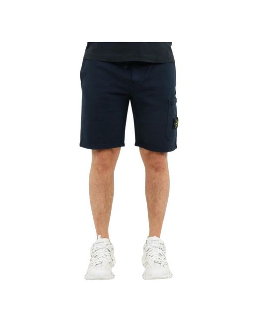 Stone Island Blue Casual Shorts for men