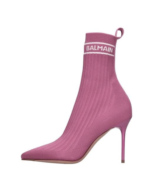 Heeled Boots di Balmain in Purple