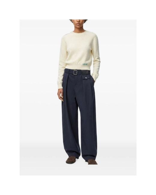 Loewe White Round-Neck Knitwear
