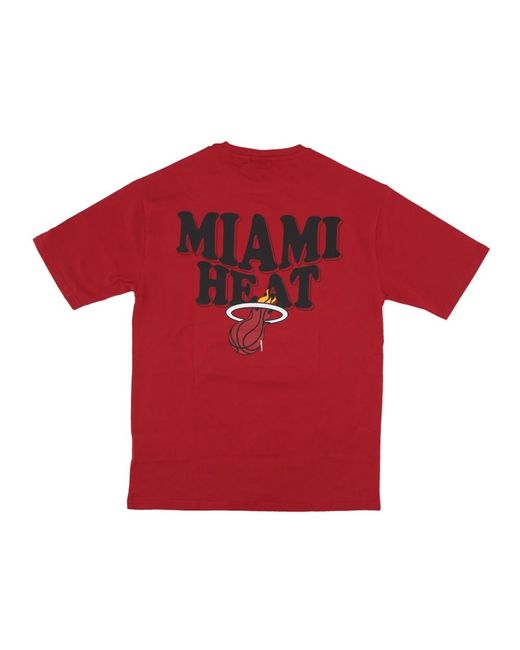 KTZ Tops ,Rood ,Katoen Miami Heat Script Tee Rood/Wit in het Red voor heren