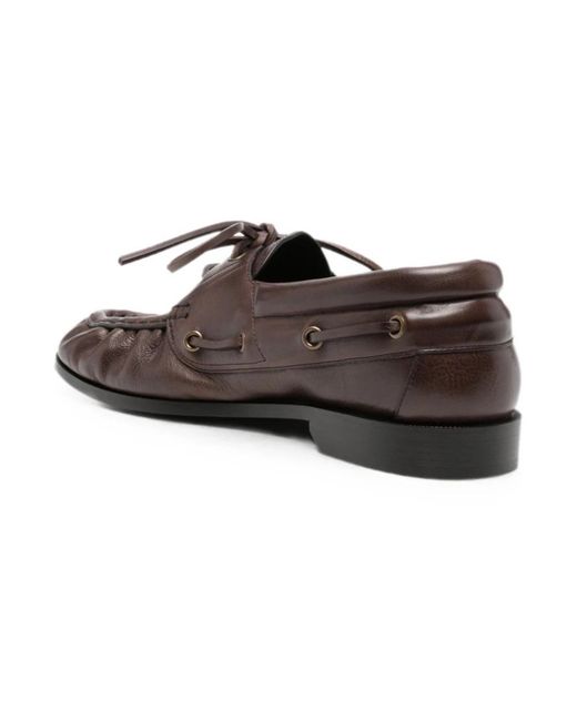 Saint Laurent Brown Boat Shoes for men