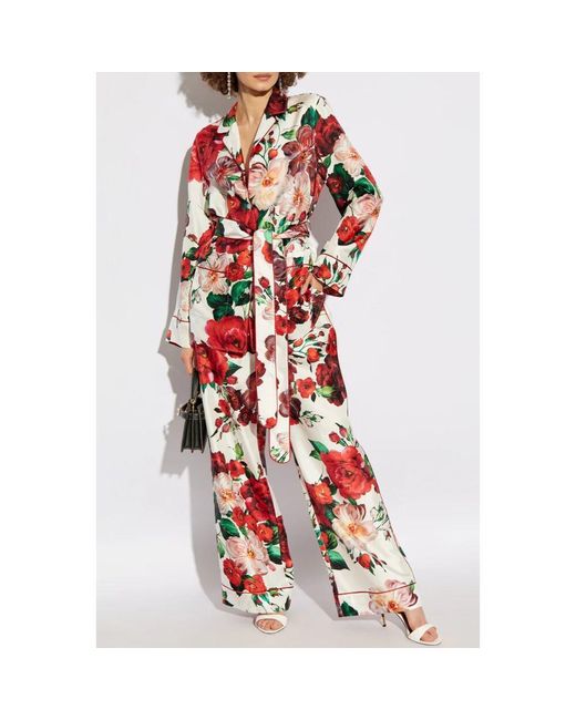 Dolce & Gabbana Red Seidenhemd