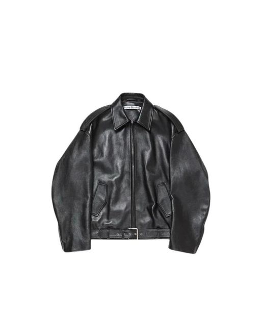 Leather Jackets Acne de color Black