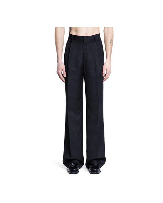 Lardini Schwarze Wolltwill Miami Hose in Blue für Herren