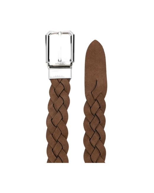 Etro Accessoires ,Bruin ,Suède Gevlochten Omkeerbare Suède Riem in het Brown voor heren