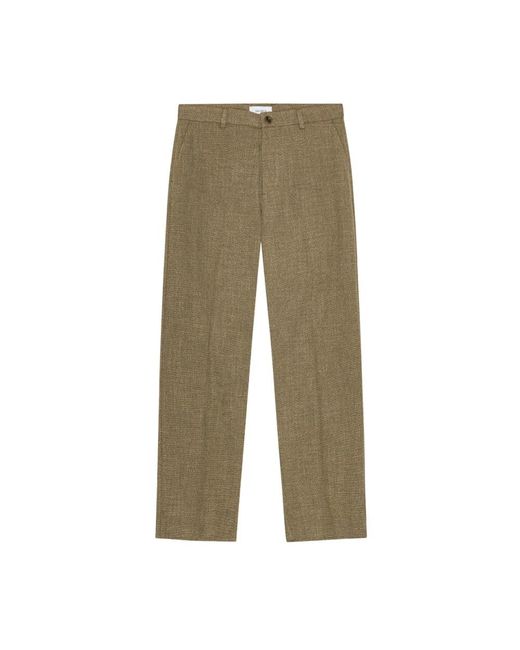Les Deux Green Straight Trousers for men