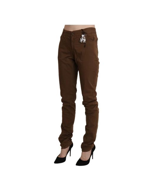 Ermanno Scervino Brown Slim-Fit Trousers