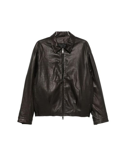 Giorgio Brato Black Leather Jackets for men