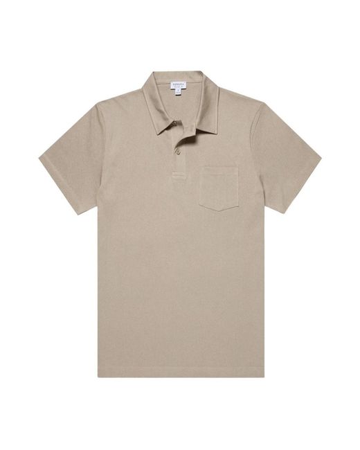 Sunspel Tops ,Katoen Riviera Polo in het Natural voor heren