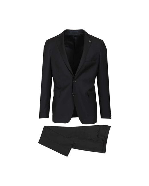 Tagliatore Black Single Breasted Suits for men