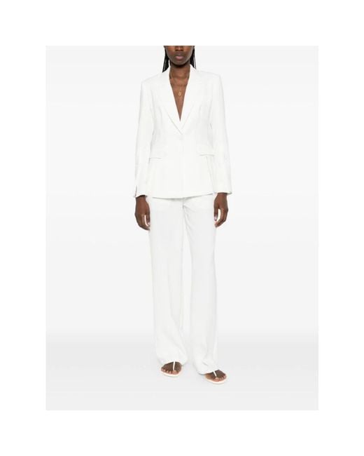 Pinko White Straight Trousers
