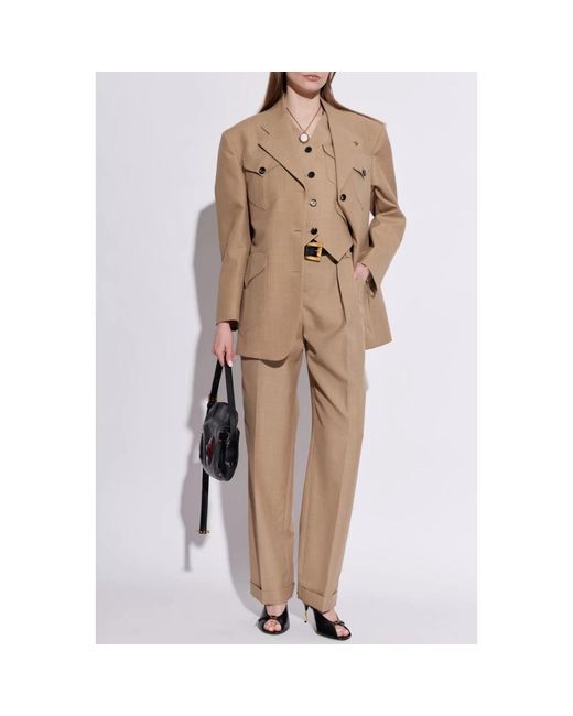 Versace Wollen Blazer in het Brown