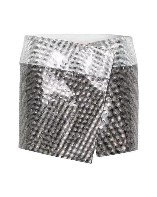 Nue Rokken ,Grijs ,Metallic Rhinestone Mini Skirt in het Gray