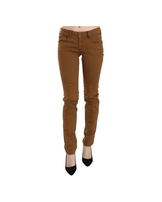Plein Sud Brown Slim-Fit Jeans