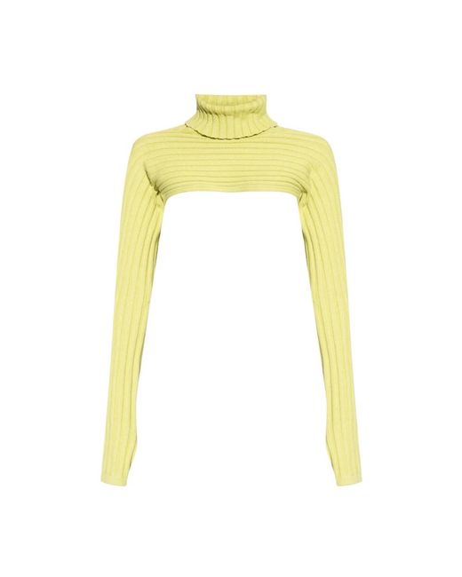 Nynne cropped turtleneck sweater di Birgitte Herskind in Yellow