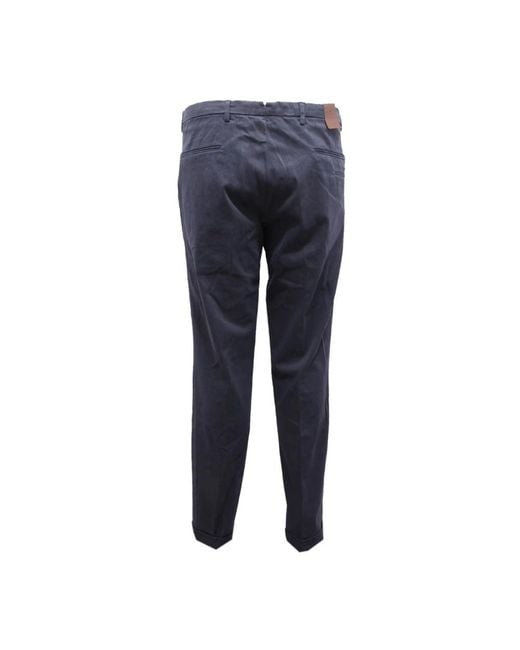 BRIGLIA Blue Slim-Fit Trousers for men
