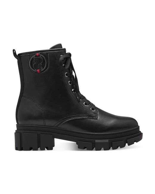 S.oliver Black Lace-Up Boots