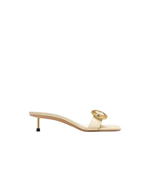 Jacquemus Metallic Heeled Mules