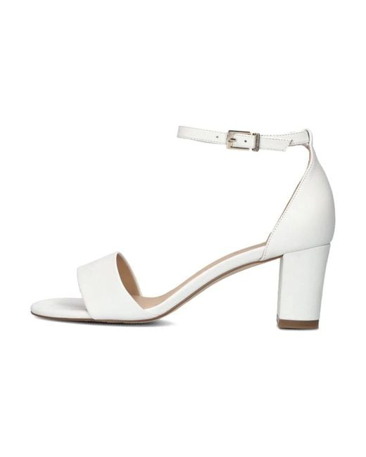 Peter Kaiser White Weiße Blockabsatz Sandalen