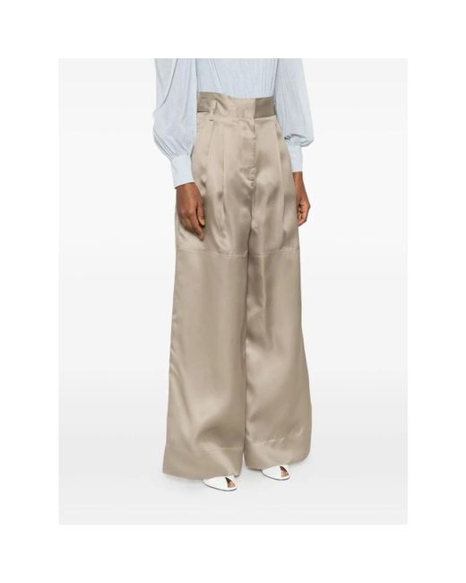 Alberta Ferretti Gray Wide Trousers