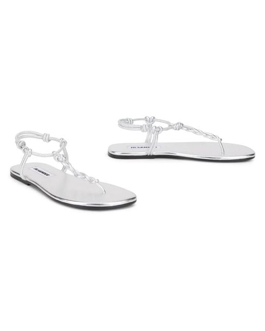 Jil Sander White Flat Sandals
