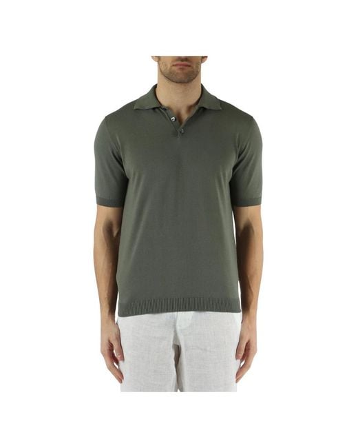 Alpha Studio Green Polo Shirts for men