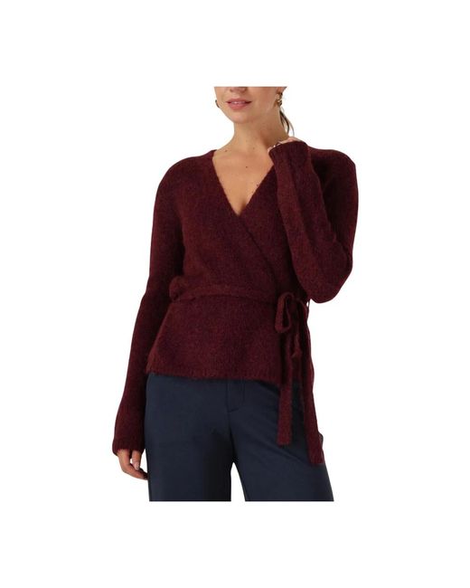 SELECTED Truien & Vesten ,Paars ,Slfgabella Ls Knit Belt Cardigan in het Purple