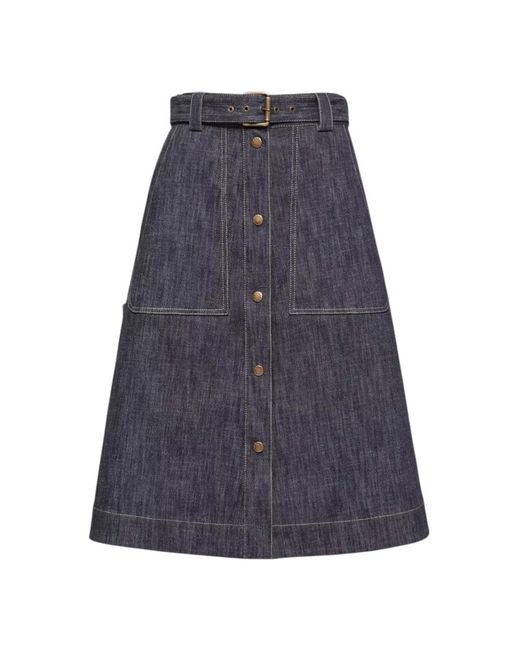 Moncler Blue Denim Skirts