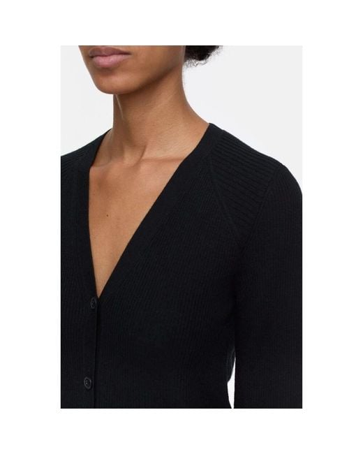 Closed Black Kaschmir-mix cardigan mit hornknöpfen