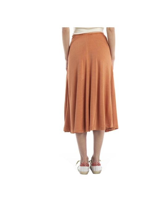 Acne Rokken ,Oranje ,Katoen Roestbruine Perzik Midi Rok in het Brown
