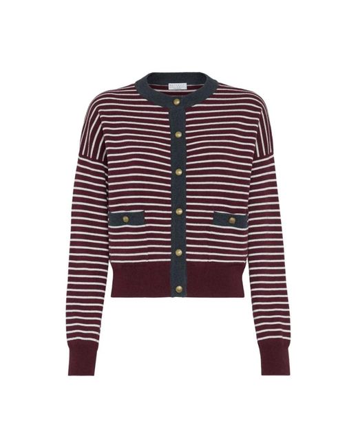 Cardigans Brunello Cucinelli de color Red