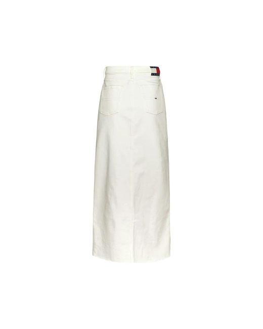 Falda larga blanca con abertura delantera Tommy Hilfiger de color White