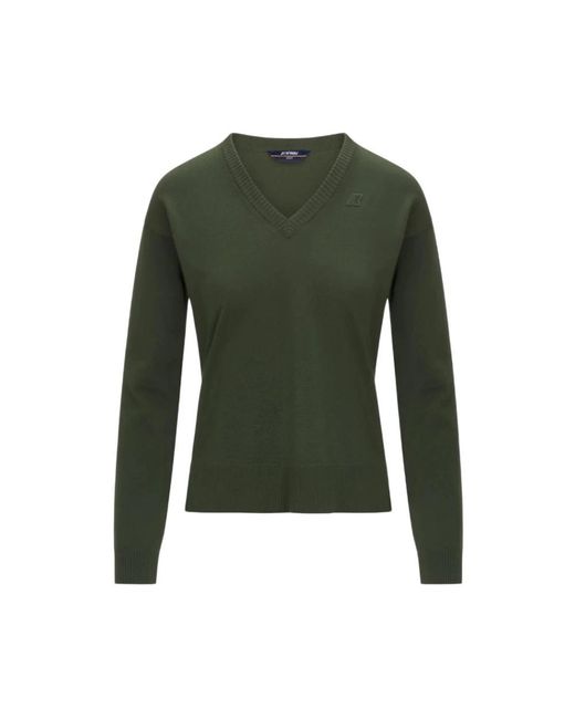 K-Way Green V-Neck Knitwear