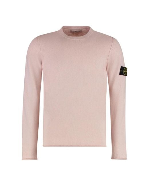 Stone Island Pink Round-Neck Knitwear for men