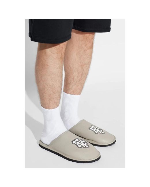 Off-White c/o Virgil Abloh Slides Mit Patch in White für Herren