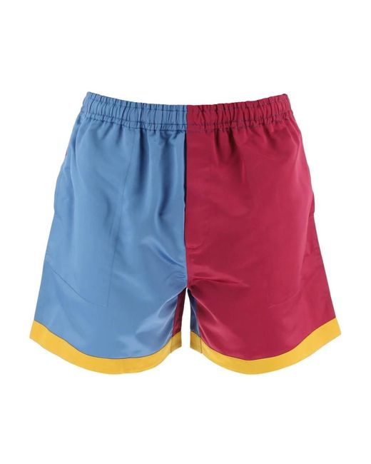 Bode Color block shorts inspiriert von einer jockeyjacke aus den 50er jahren in Blue für Herren