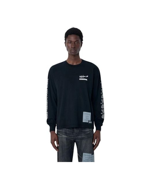 Yohji Yamamoto Blue Long Sleeve T-Shirts for men